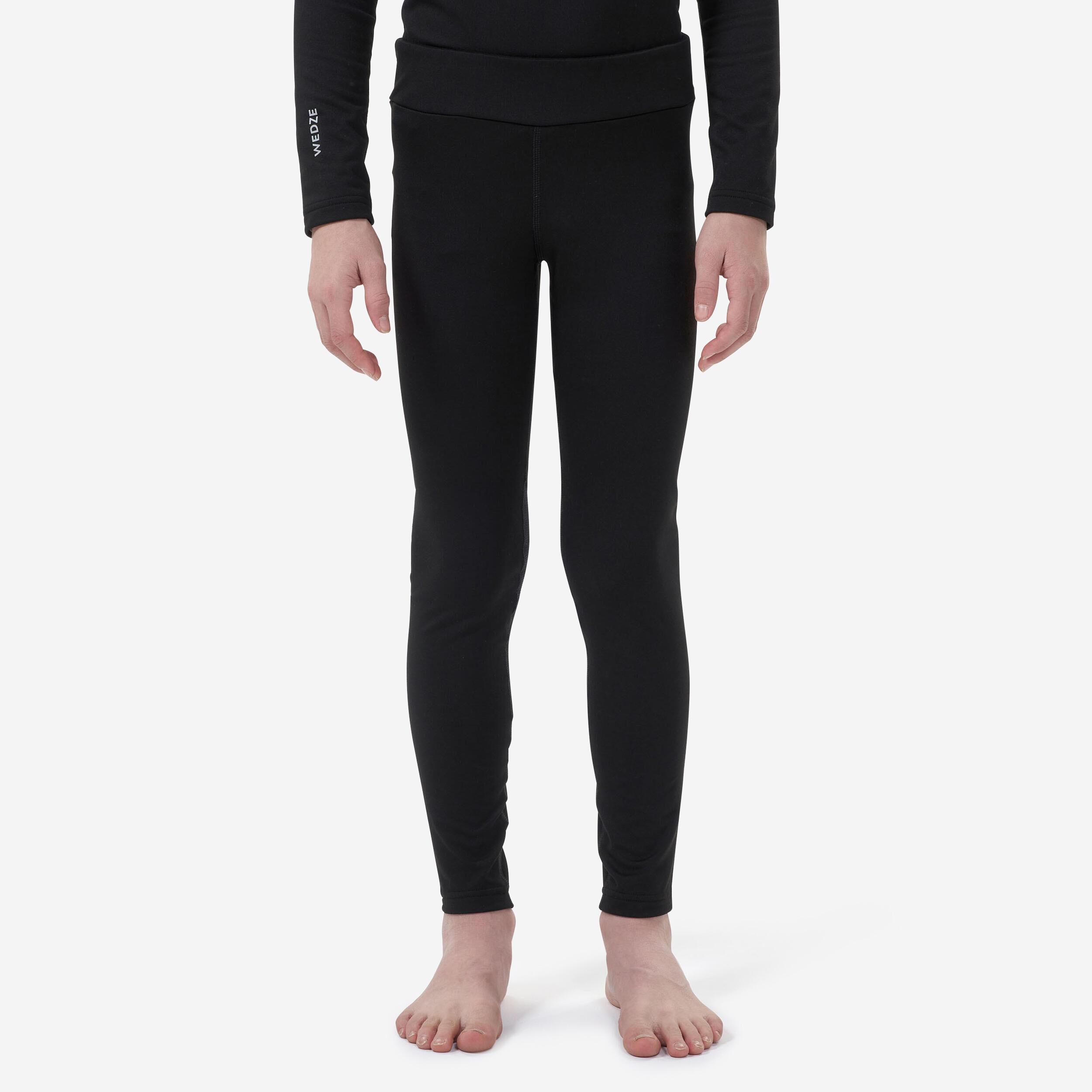 WEDZE Kids’ thermal ski base layer trousers - BL 500 - black