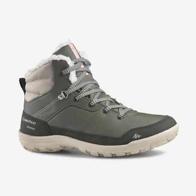 Scarpe calde da montagna donna SH100 MID impermeabili nere