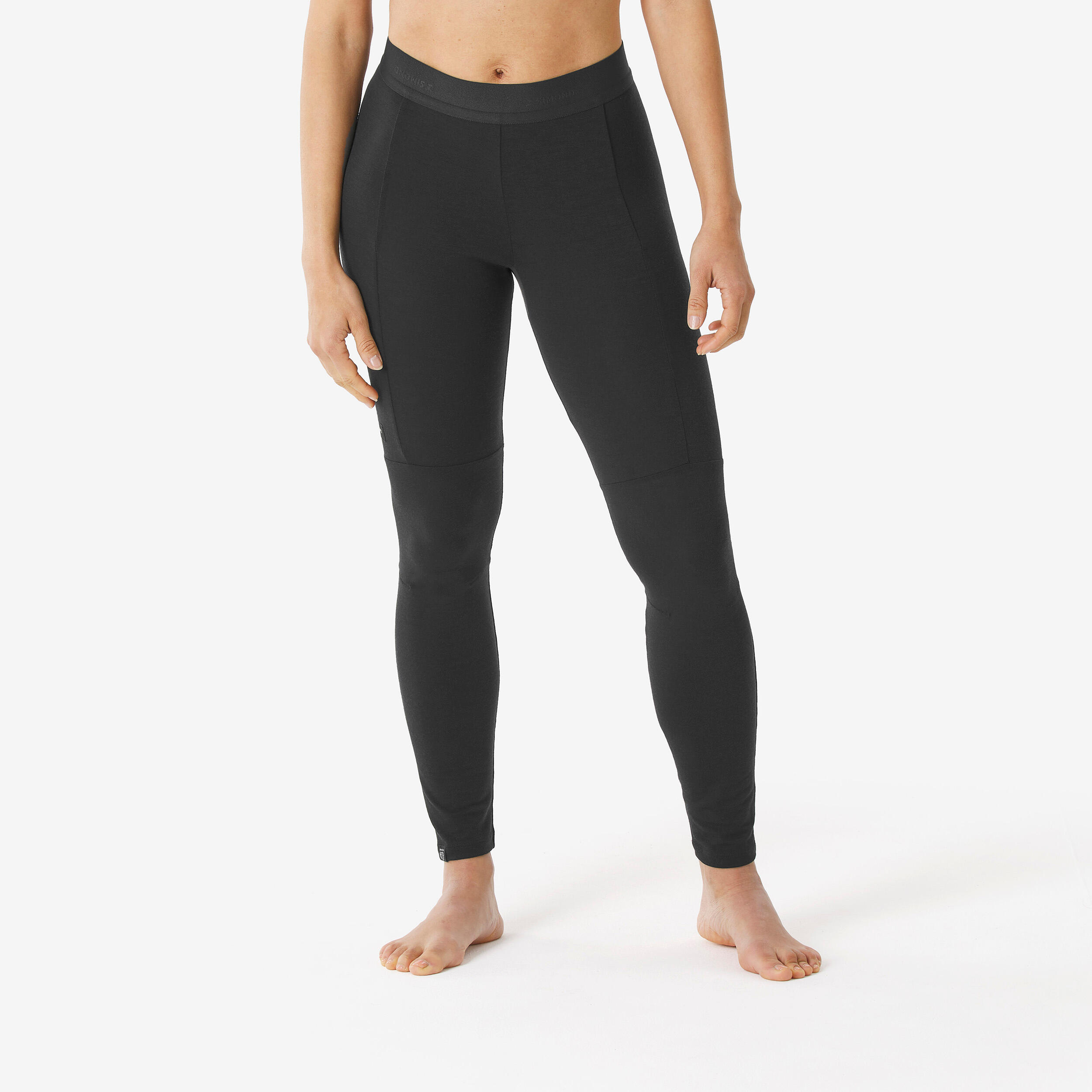 Legging sous vêtement en laine mérinos de trek montagne Femme MT500 FORCLAZ