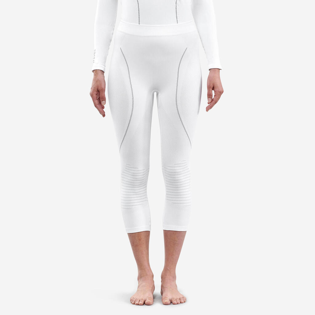 Moteriškos besiūlės apatinės slidinėjimo kelnės „BL 900“, baltos