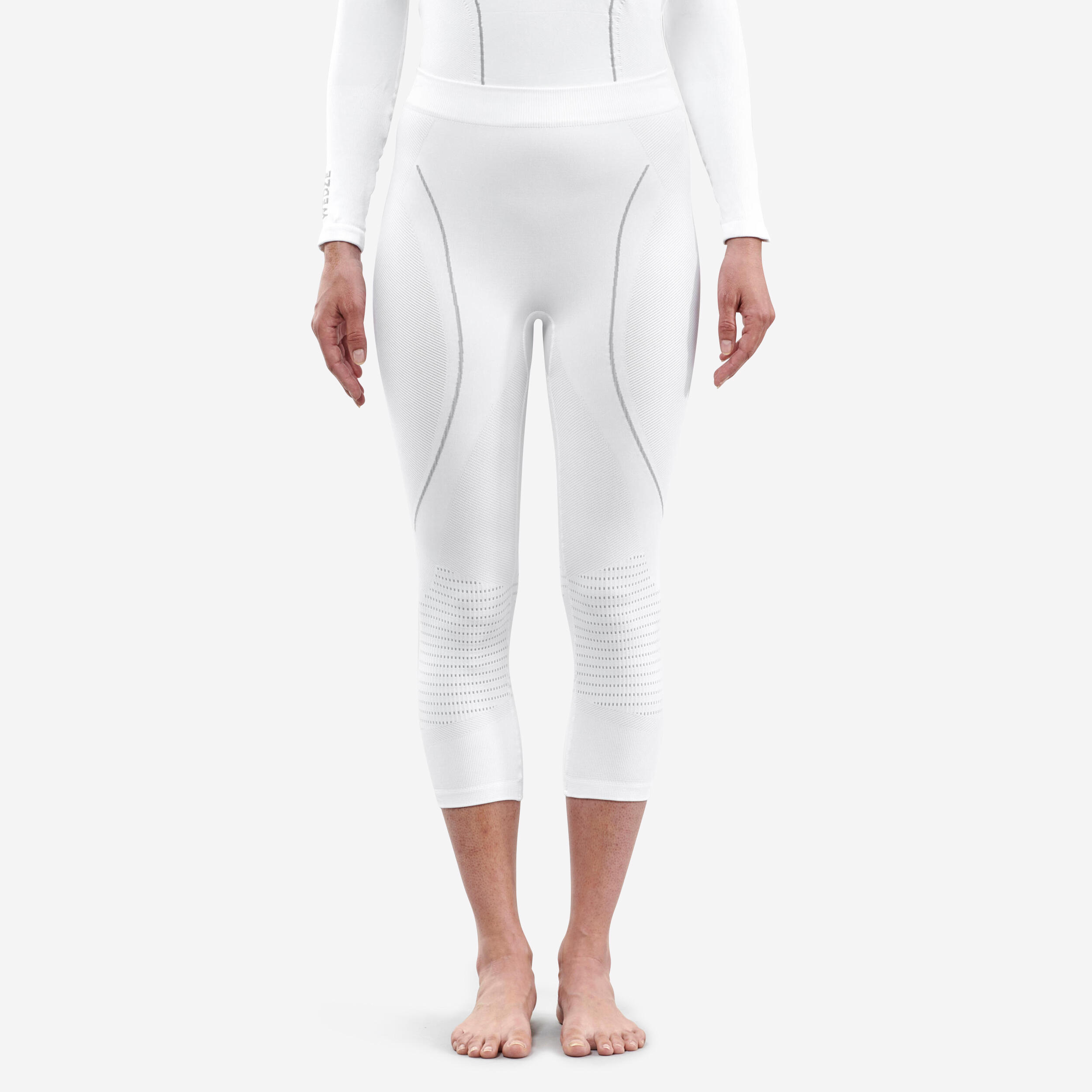 Women’s Ski Base Layer Seamless Bottoms - BL 900 - White 1/4