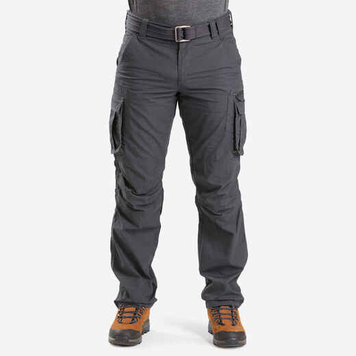 
      Men's Travel Trekking Cargo Trousers - TRAVEL 100 Grey
  