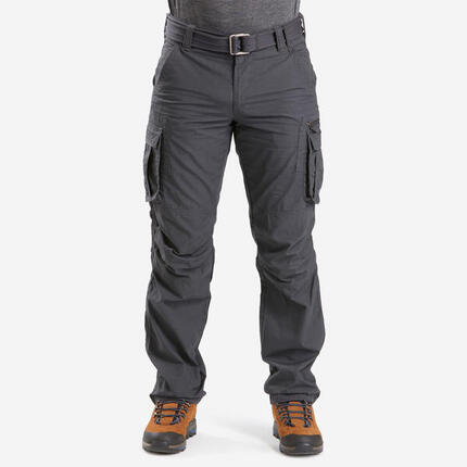 Pantalon cargo de trek voyage - TRAVEL 100 kaki Homme