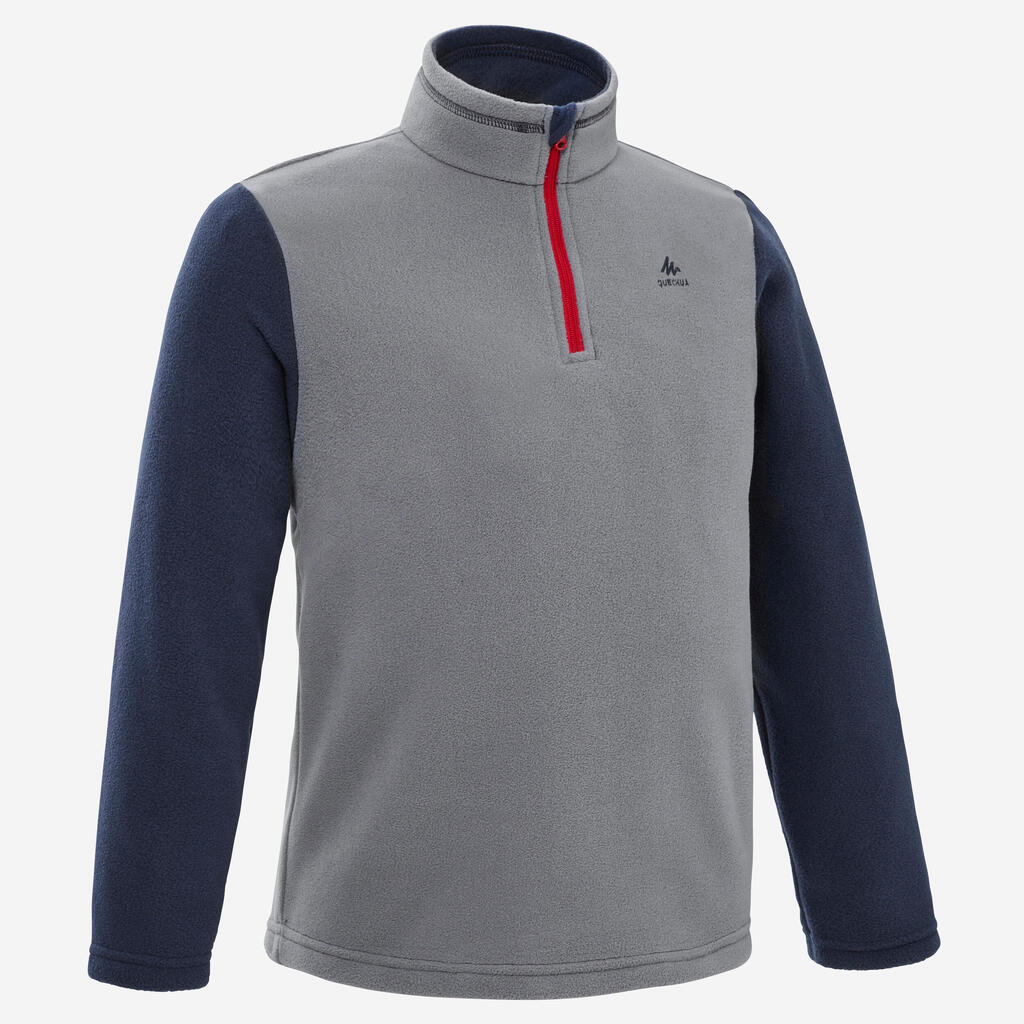 Fleecepullover Kinder Gr.122–170 Wandern - MH100 grau