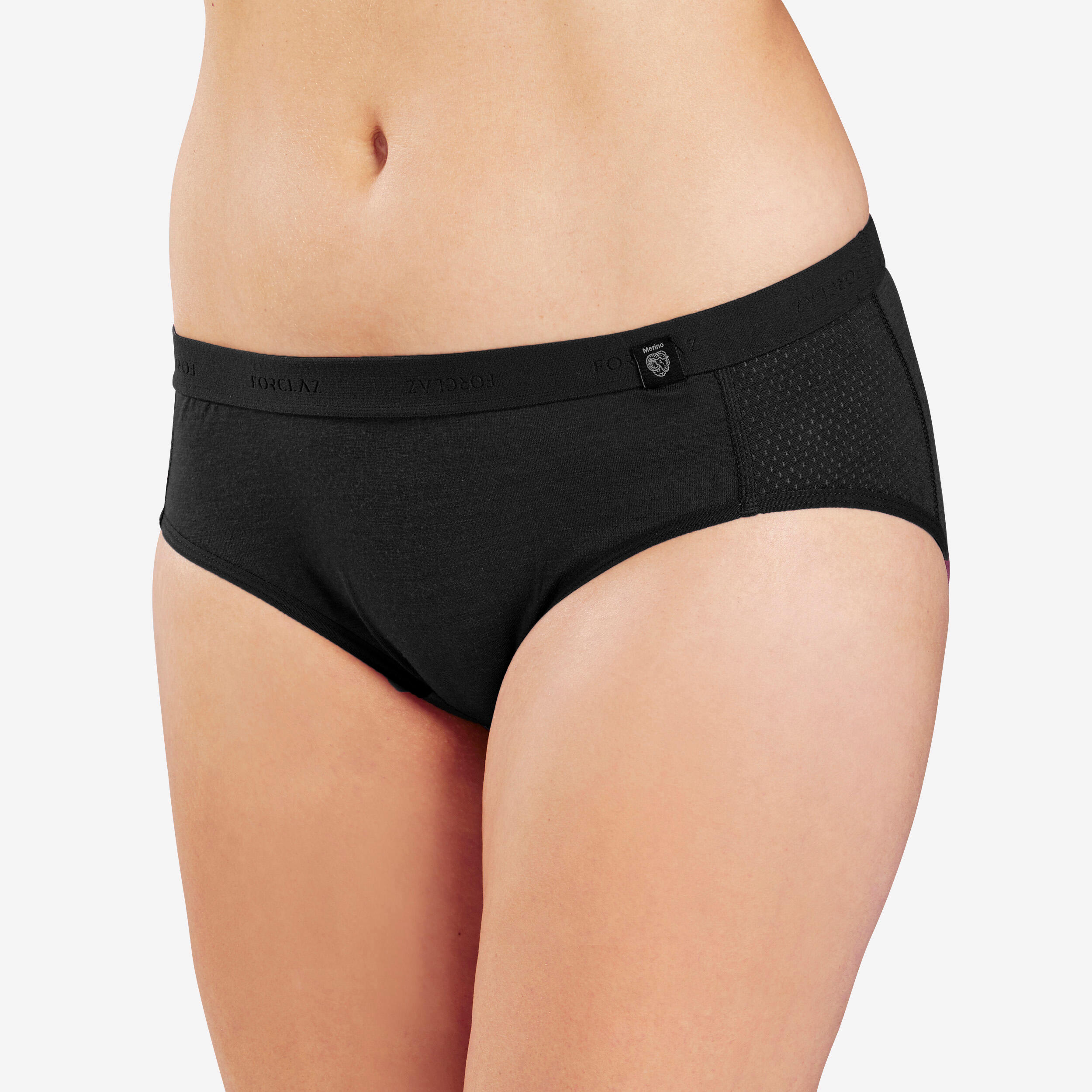 Women's Hiking Merino Briefs - MT 500 Black - Black - Forclaz - Decathlon