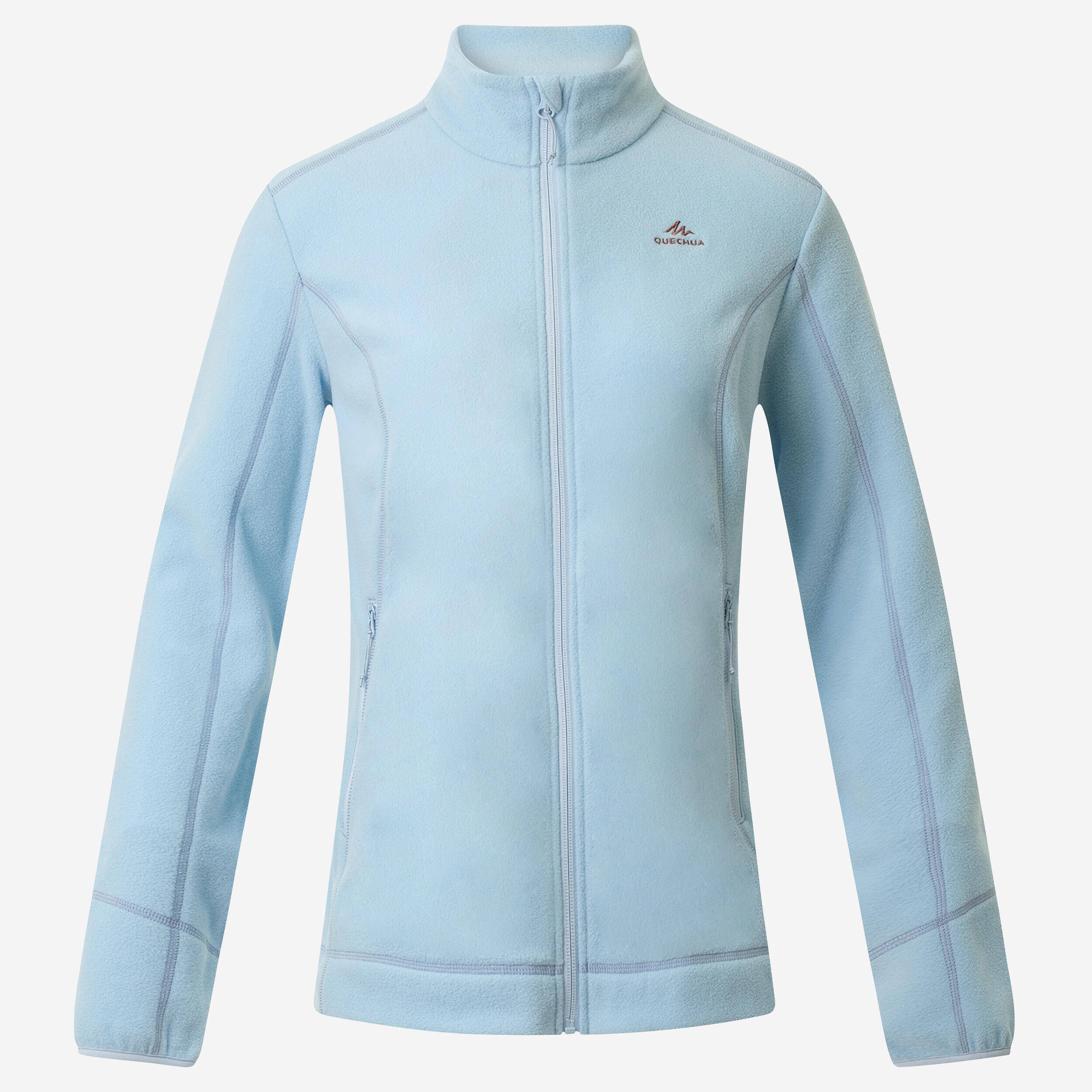 Women’s mountain hiking fleece jacket, MH100 Full Zip - Blue -  1
