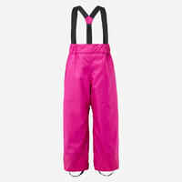 KIDS’ WARM AND WATERPROOF SKI TROUSERS - 100 PINK