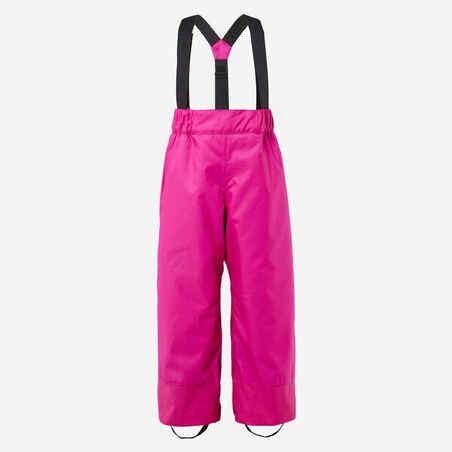 KIDS’ WARM AND WATERPROOF SKI TROUSERS - 100 PINK