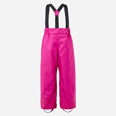 Skijaške hlače tople i vodootporne - 100 dječje ružičaste