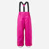 Skijaške hlače tople i vodootporne - 100 dječje ružičaste