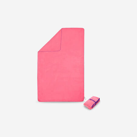 Serviette microfibre compacte rose taille L 80 x 130 cm