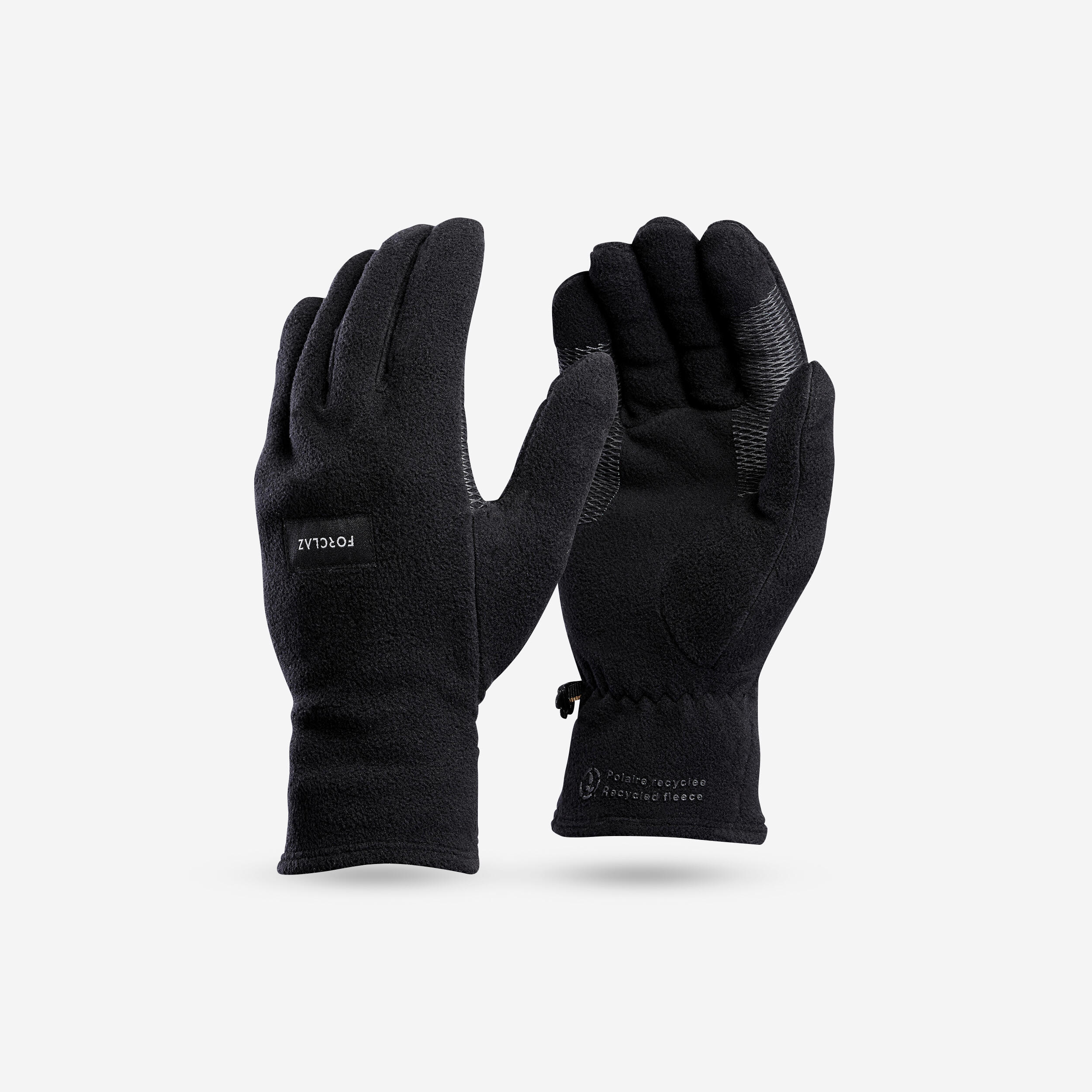 gants polaire de trekking montagne - mt100 noir - adulte - forclaz