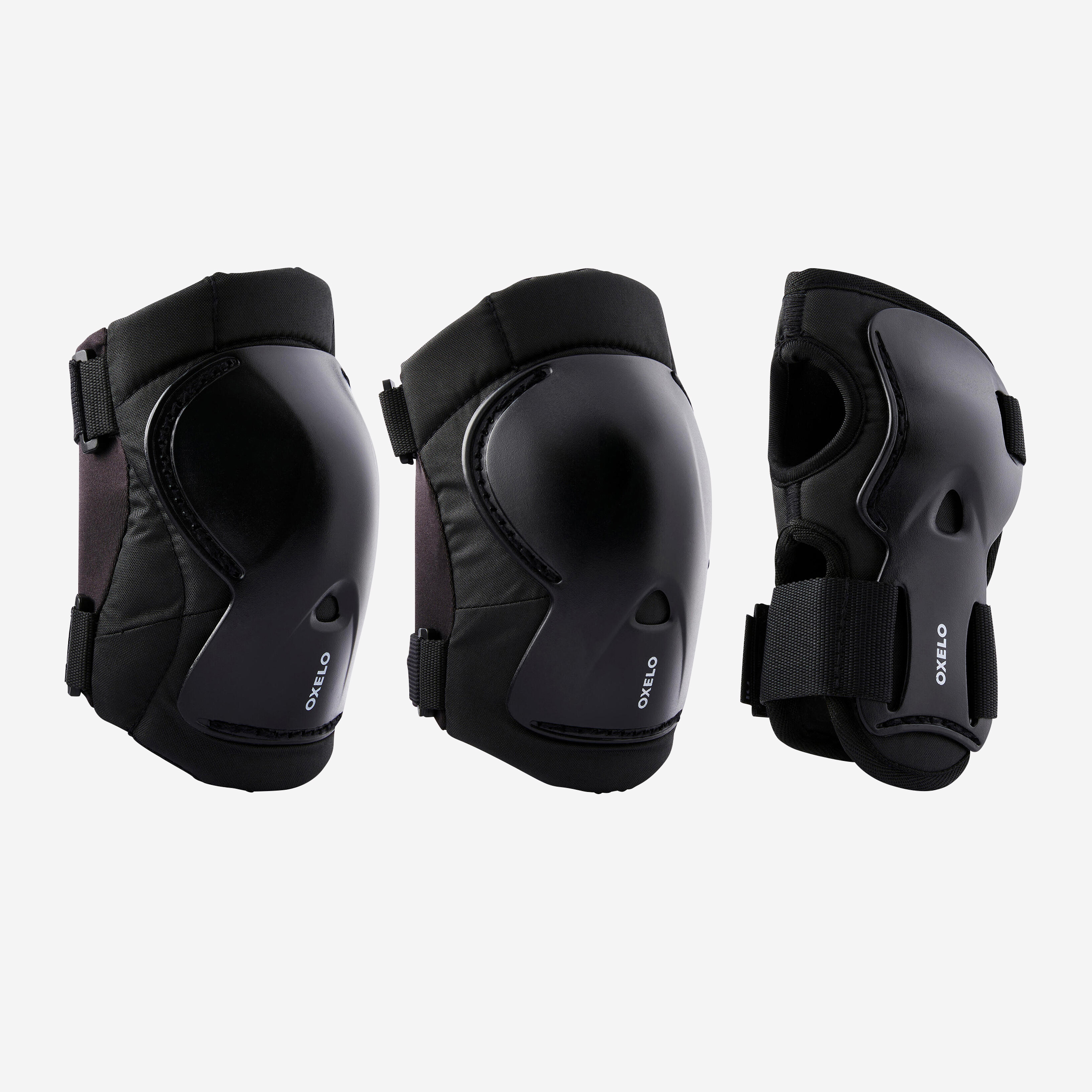 Set 3x2 protections roller trottinette skate enfant play noir - Rollers - Oxelo- Clubs - Entreprises - Collectivités - Associations