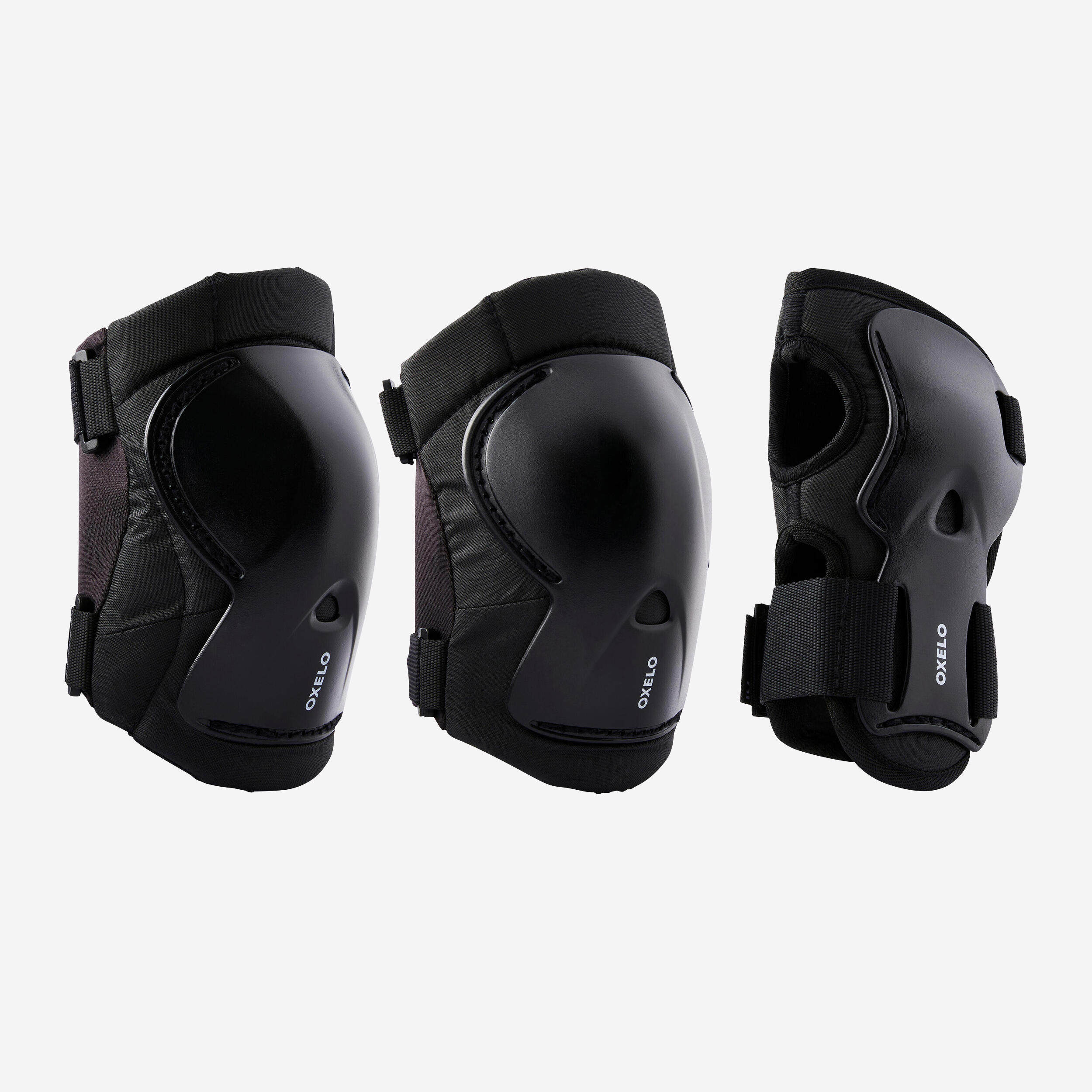 Kids' 3x2 Skating Scooter Skateboard Protectors Gear - Black
