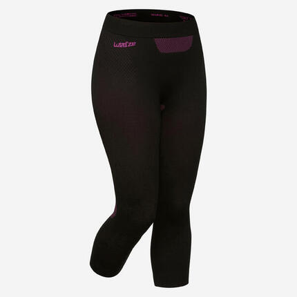 Sous-vêtement de ski femme, BL 500 soft seamless bas noir et rose