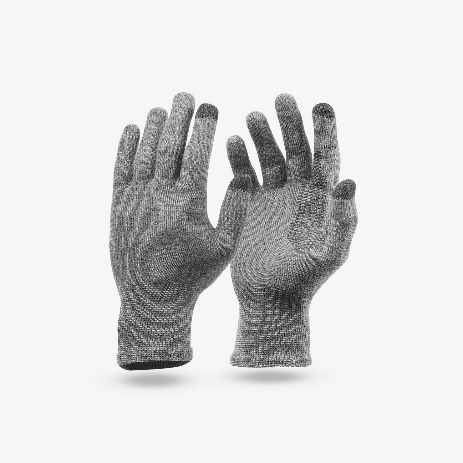 Adult Mountain Trekking Seamless Liner Gloves  Trek 500 - grey