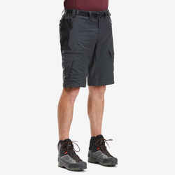 Men's Travel Trekking Cargo Shorts - TRAVEL 100 - Grey