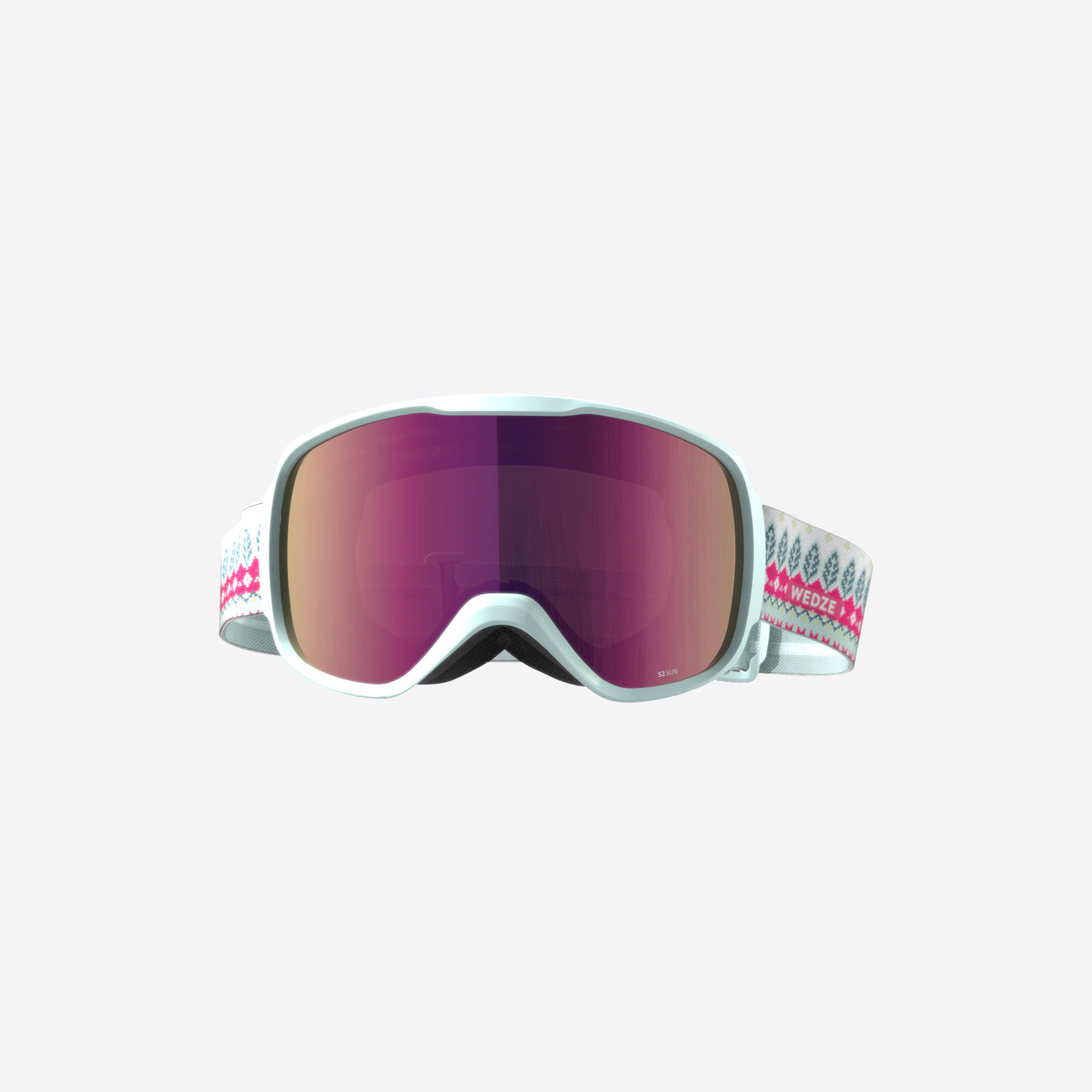 WEDZE JUNIOR ADULT SKI AND SNOWBOARD GOOD WEATHER GOGGLES - G 500 S3 - JACQUARD