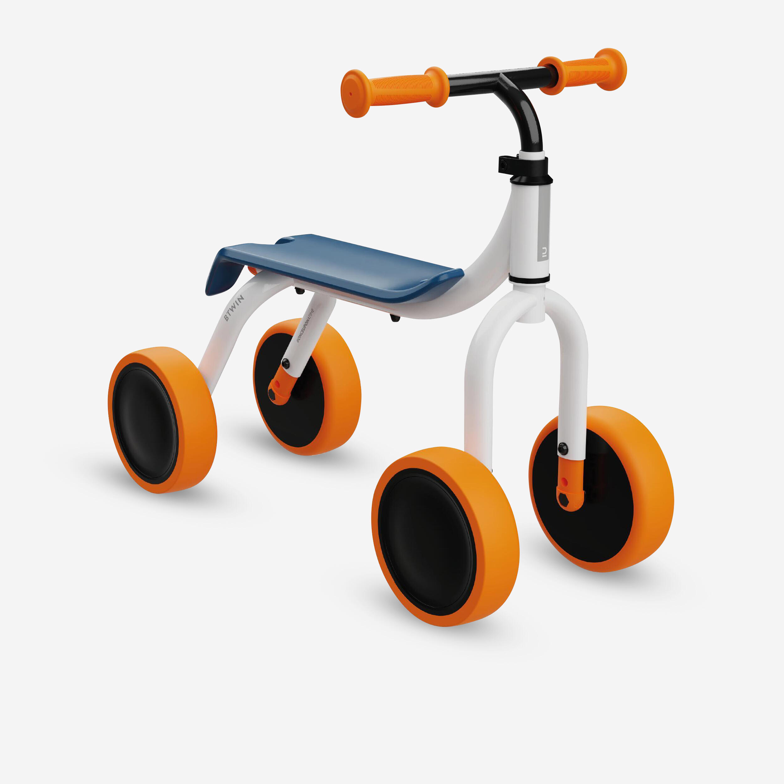 Convertible 2-in-1 Ride-On to Balance Bike - White/Orange 1/15
