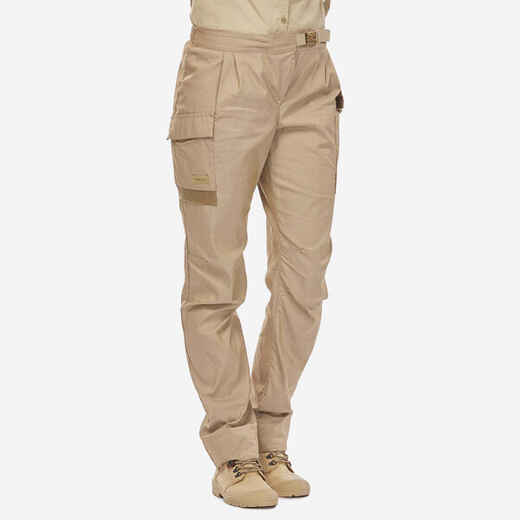 
      Women’s Anti-UV Desert Trekking Trousers DESERT 900  Beige
  