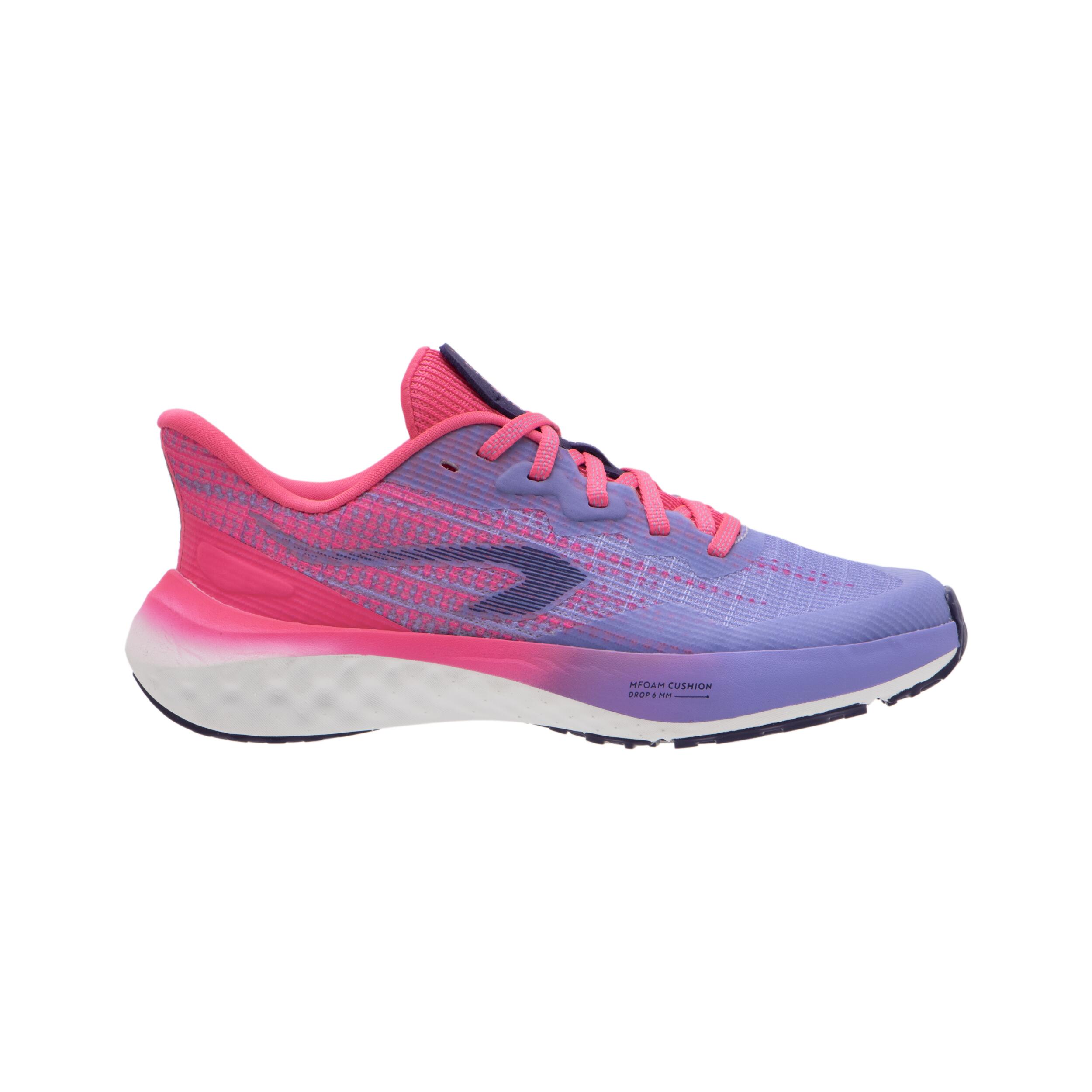 chaussures de running enfant - kiprun k500 fast violettes et roses - kiprun