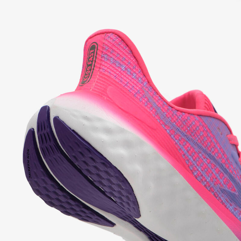 Calçado de corrida criança -  KIPRUN K500 FAST violeta e rosa
