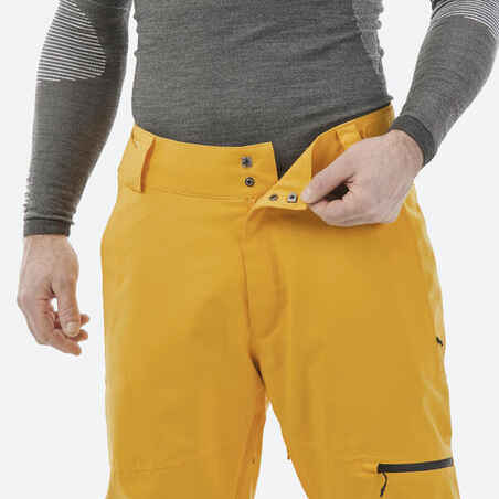 Vyriškos, įprasto kirpimo, šiltos slidinėjimo kelnės „500“, šviesiai geltonos
