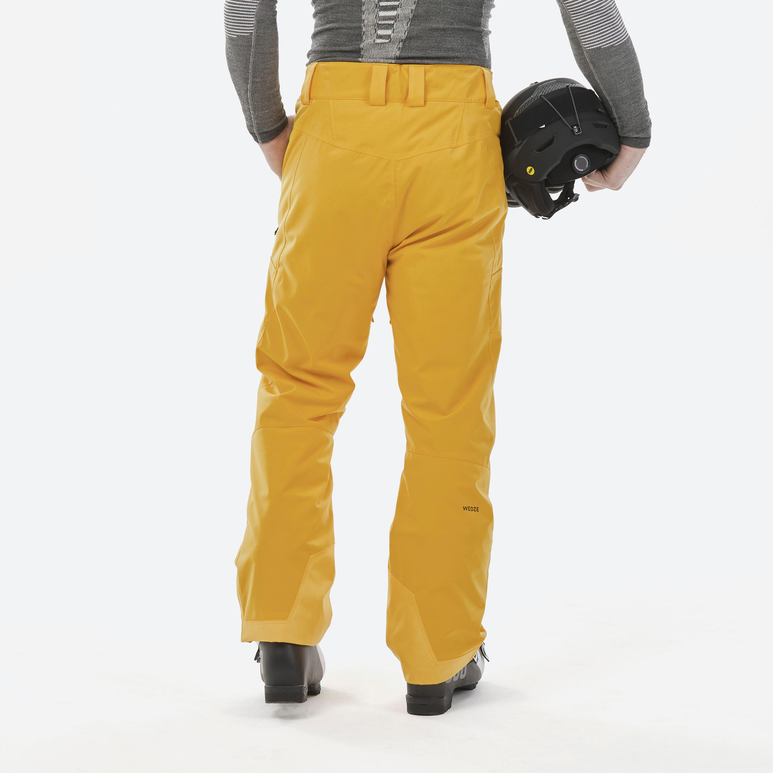 Mens Warm Ski Trousers Regular 500 - Light Yellow 3/8