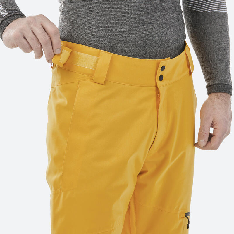 Pantalón cálido de esquí regular hombre 500 - amarillo claro 