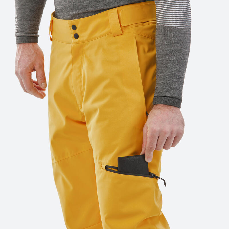 Pantalon de ski chaud regular homme 500 - Jaune clair