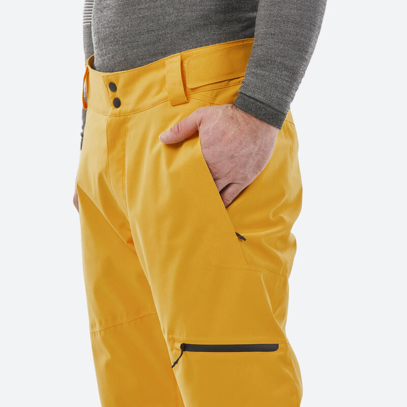 Pantalón cálido de esquí regular hombre 500 - amarillo claro 