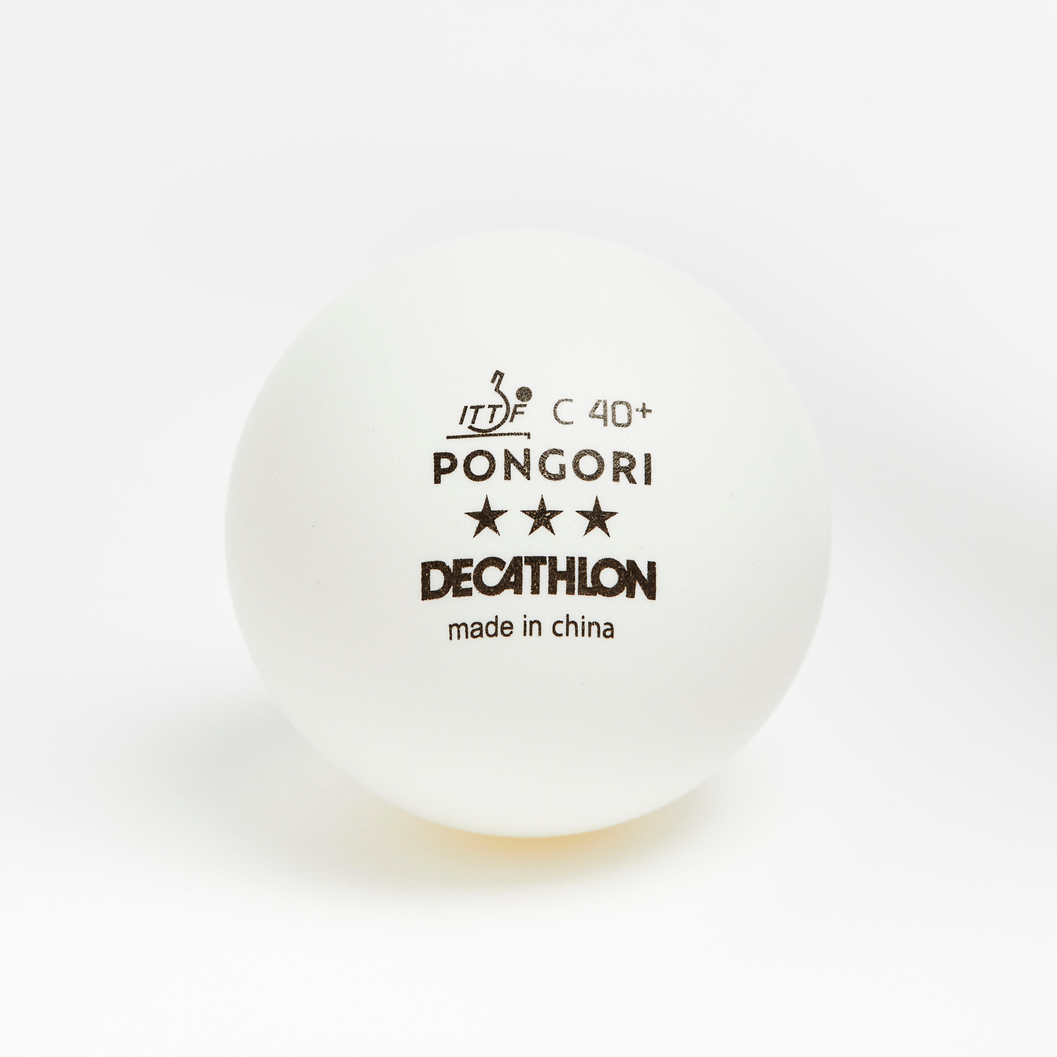 Table Tennis Balls TTB 900C 40+ 3* x 4 - White - PONGORI