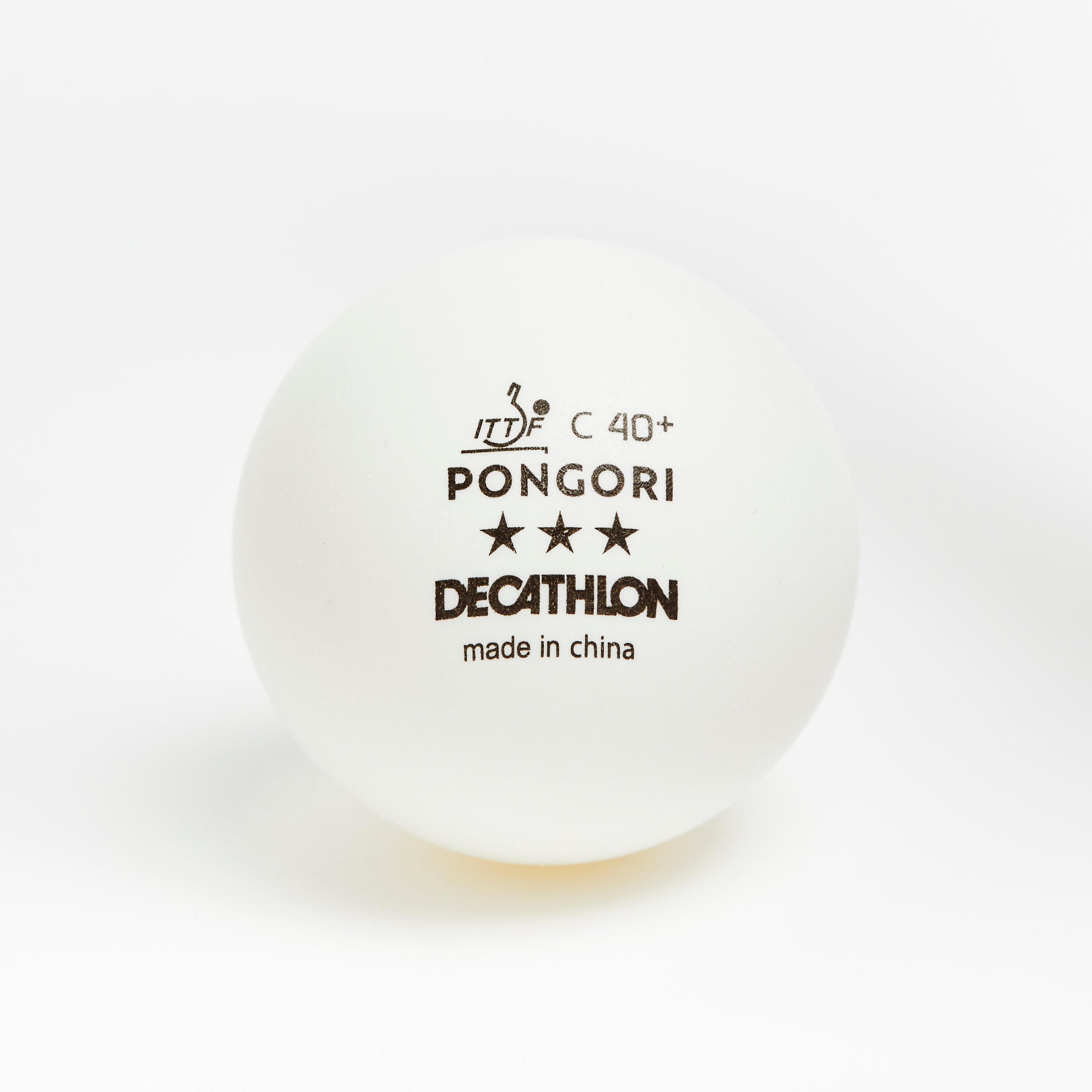 Table Tennis Balls TTB 900C 40+ 3* x 4 - White 3/4