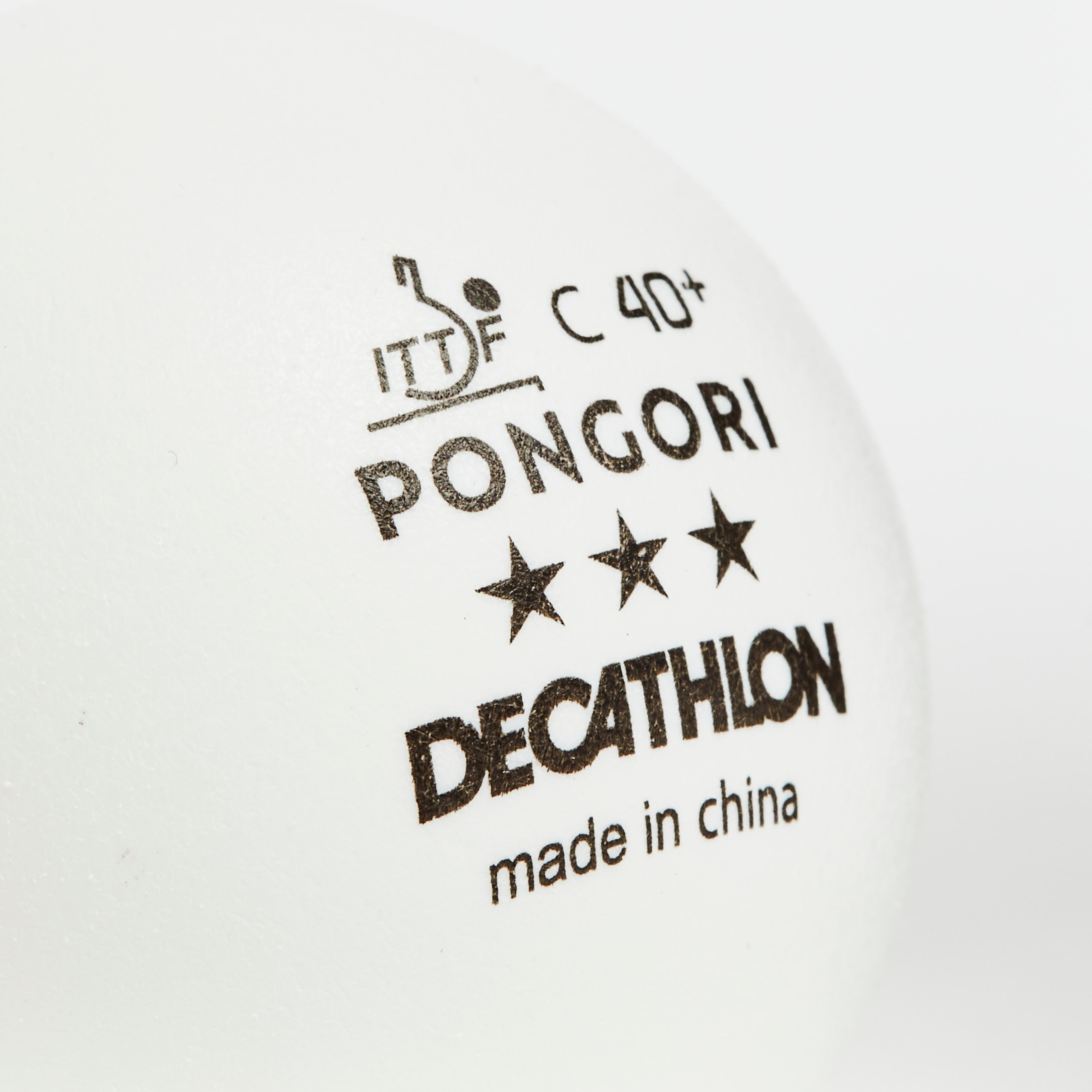 Table Tennis Balls TTB 900C 40+ 3* x 4 - White - PONGORI