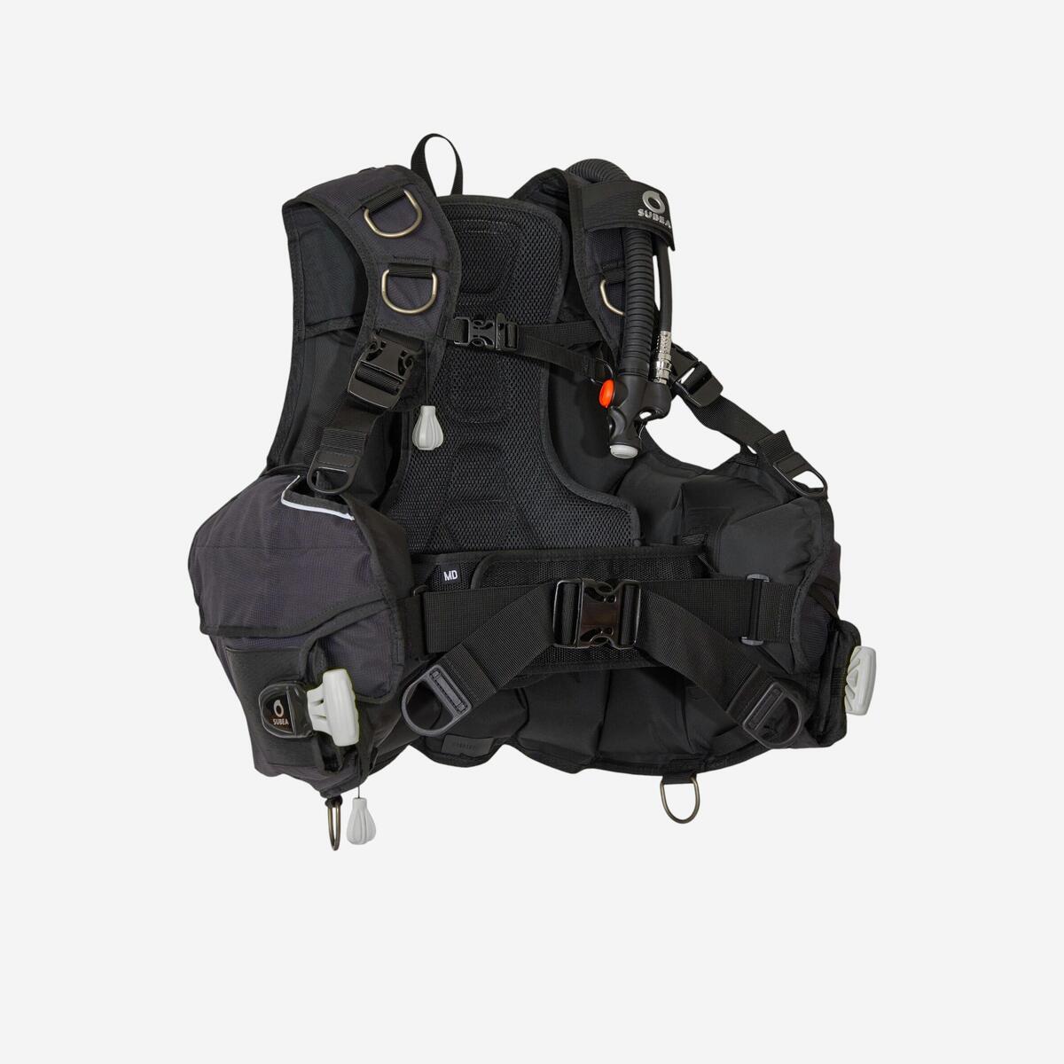 Gilet stabilisateur de plongée sous-marine scd 500 noir gris