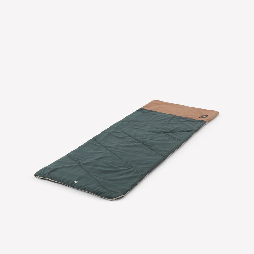 COTTON SLEEPING BAG FOR CAMPING - ULTIMCOMFORT 20° COTTON KHAKI