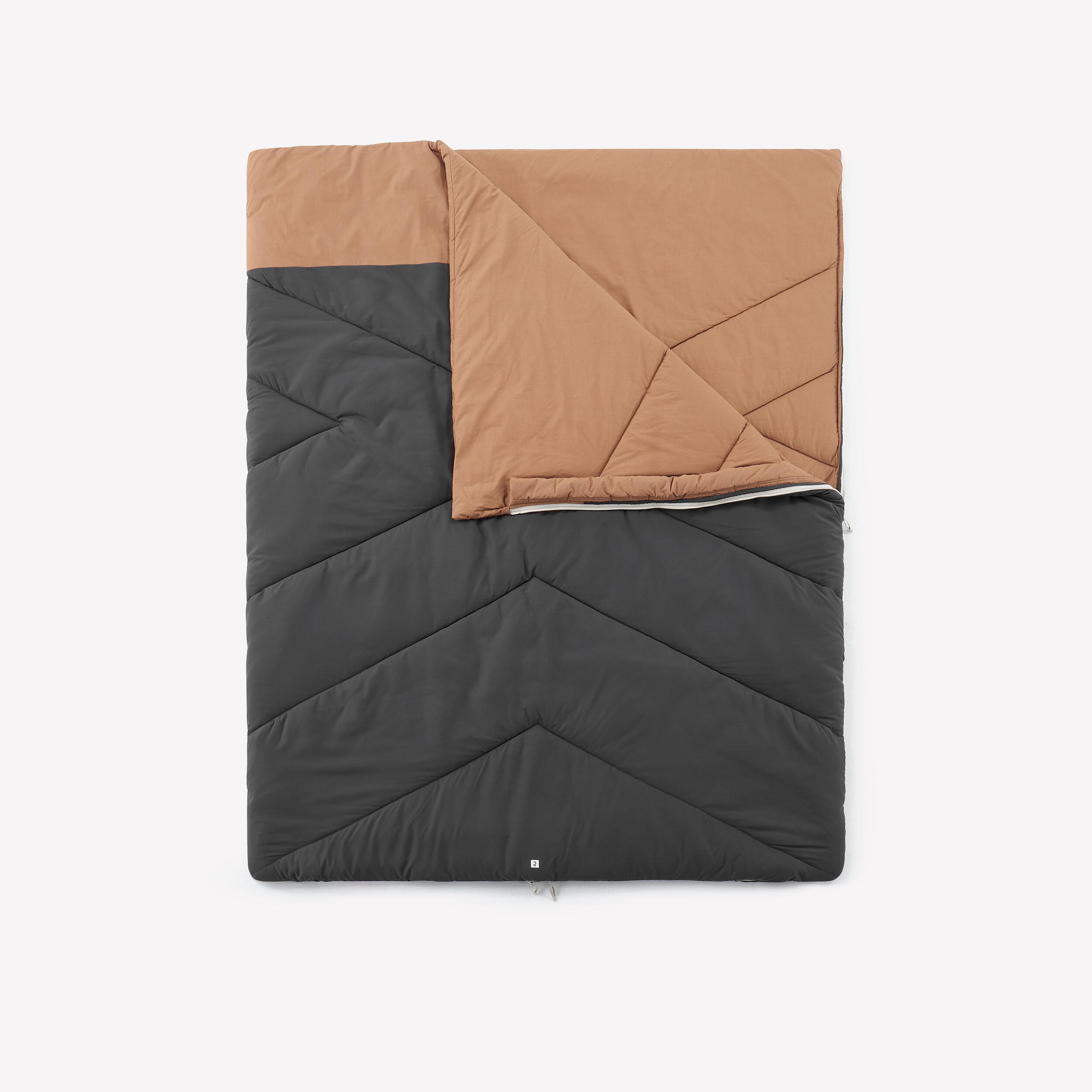 Quechua - Sac De Couchage Pour Le Camping - 10° Coton Double Ultim Comfort - 2 Personnes - Sac De Couchage - Camping Et Bivouac Randonnee Trekking - Marron-vert - Taille Unique - Decathlon