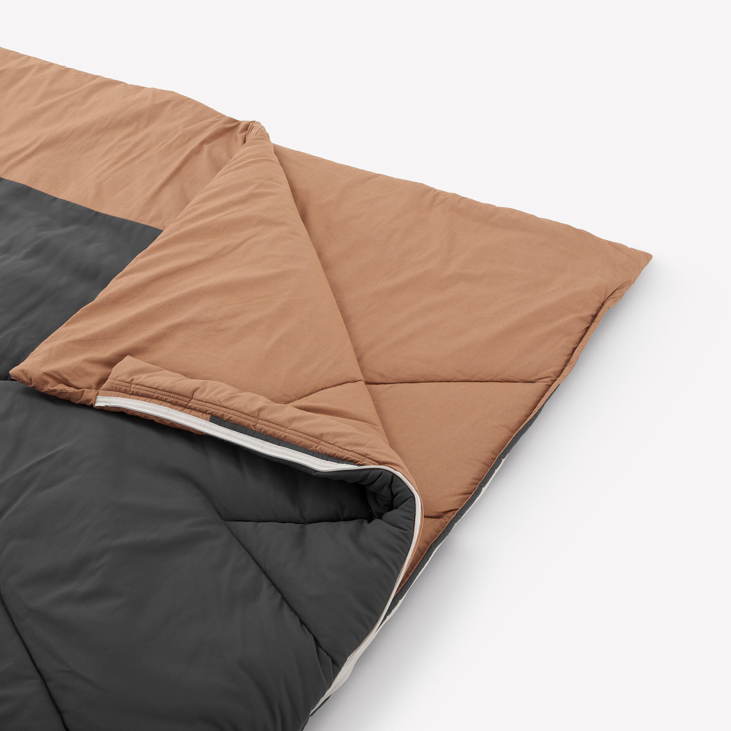 Slaapzak voor kamperen Ultim Comfort 10° katoen 2 personen 5/8
