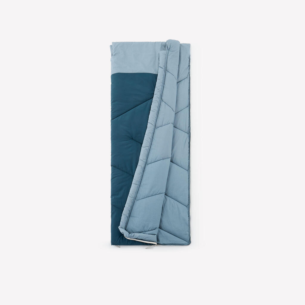 COTTON SLEEPING BAG FOR CAMPING - ULTIMCOMFORT 10° COTTON BLUE