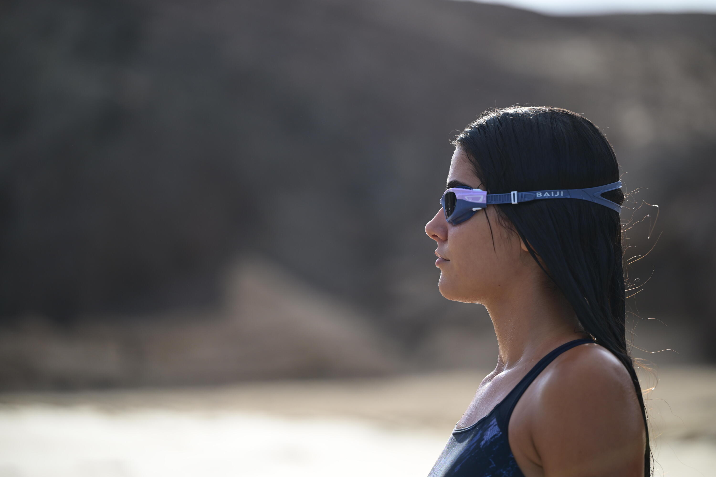 Schwimmbrille kleine Grösse klar - Spirit blau/lila  10/11