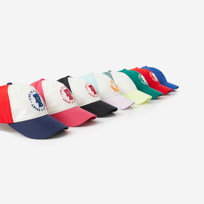 Casquette enfant W500 - bleu / blanc / mauve