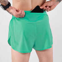 Men's KIPRUN Run 500 Comfort Split Running Shorts - Mint Green