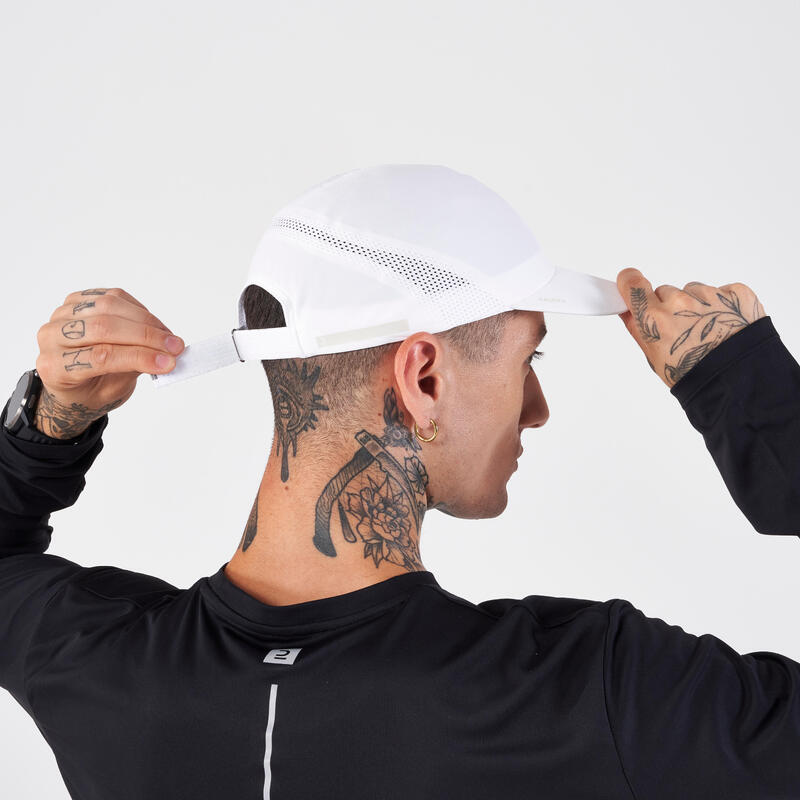 Cappellino running adulto unisex bianco