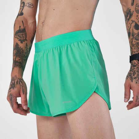 Men's KIPRUN Run 500 Comfort Split Running Shorts - Mint Green