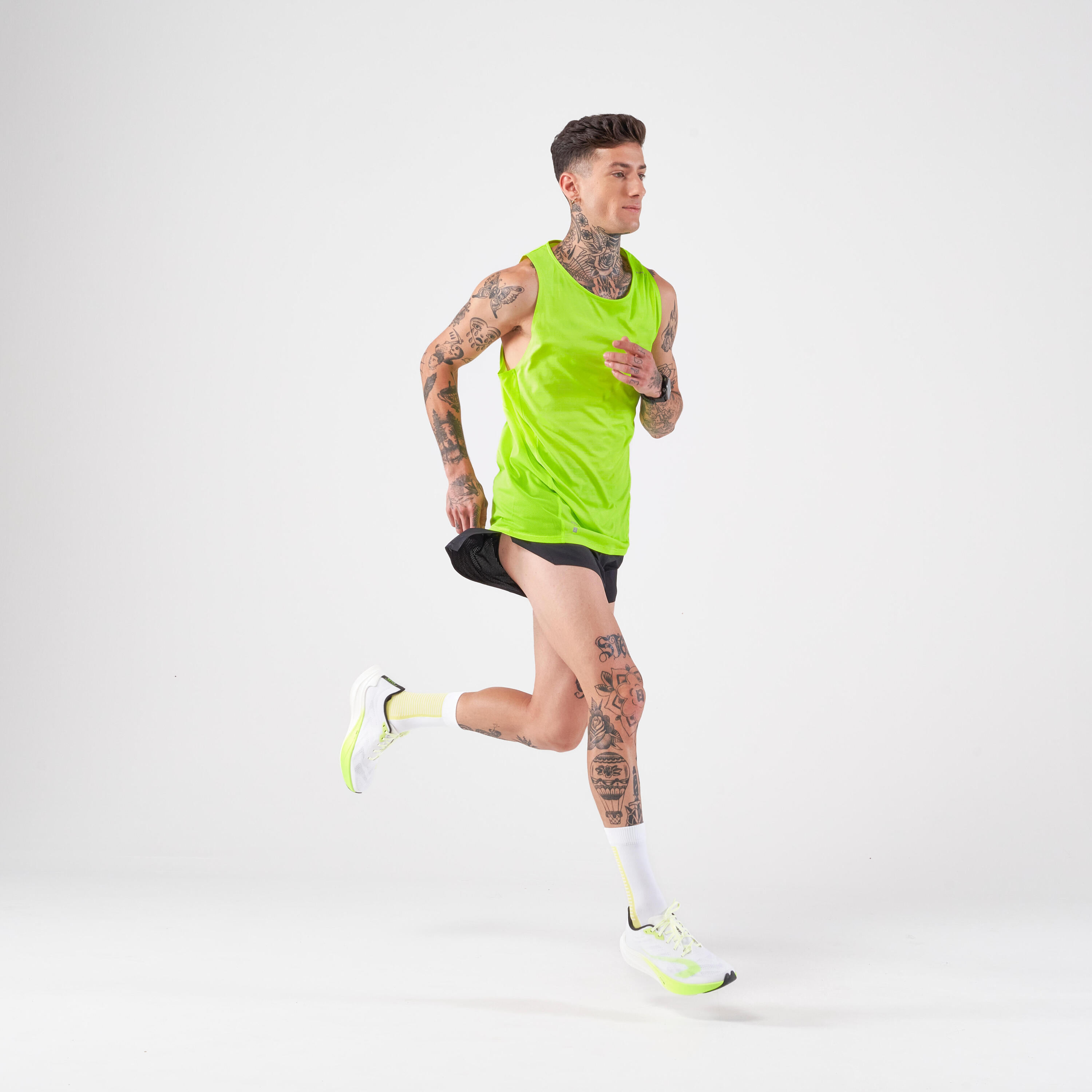 M Running Tank Top Light - KIPRUN Run Acid Yellow 2/8