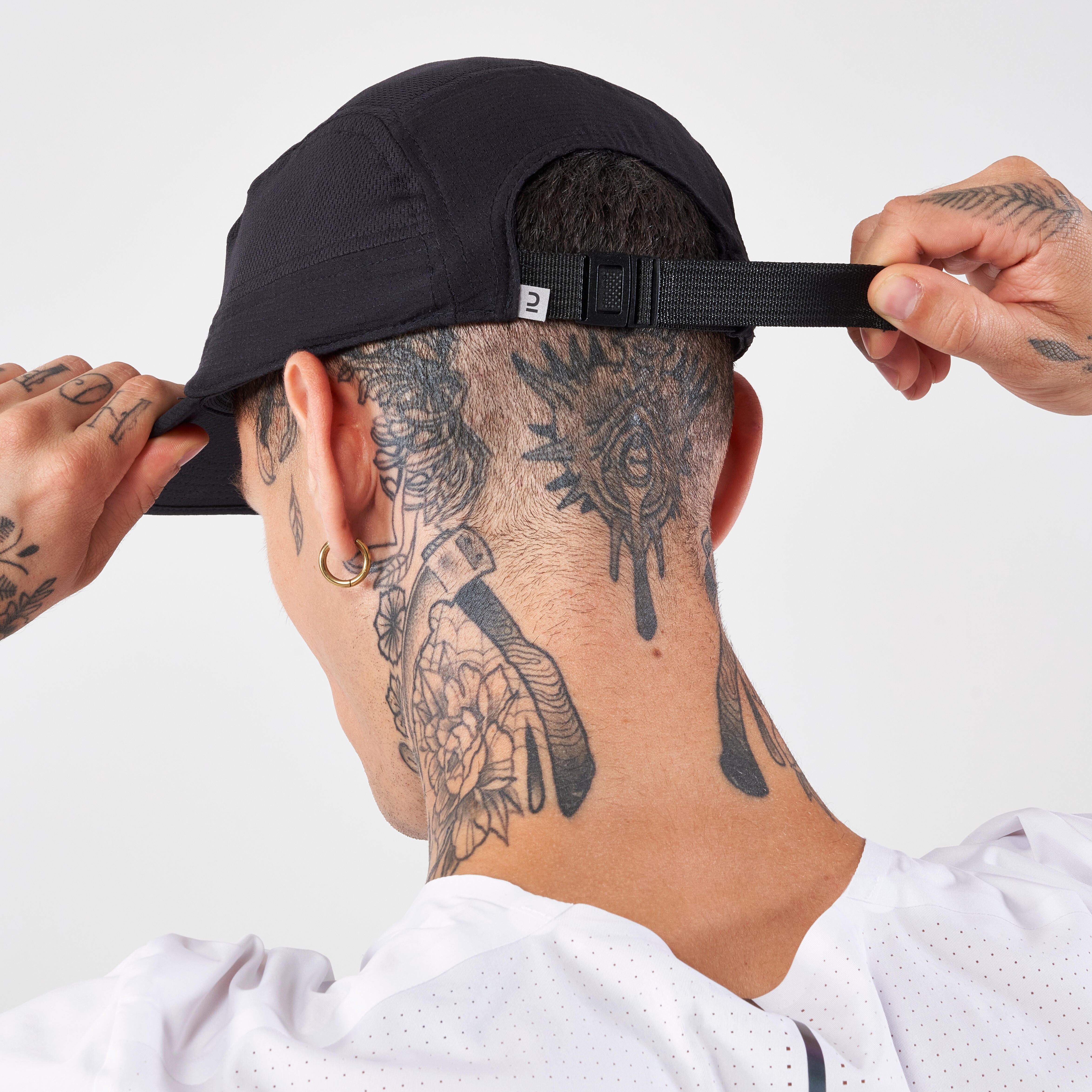 Breathable 5 Panel Running Cap - Black