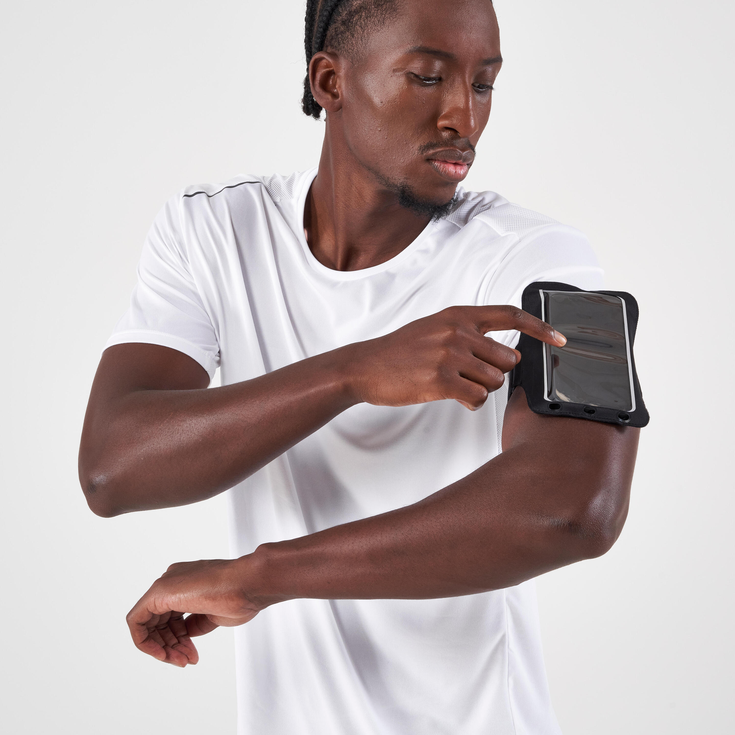 Hardlooparmband voor grote smartphone uniseks zwart 8/8
