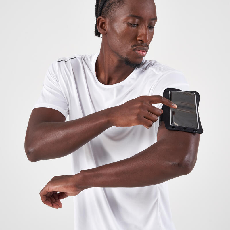 Hardlooparmband voor grote smartphone uniseks zwart