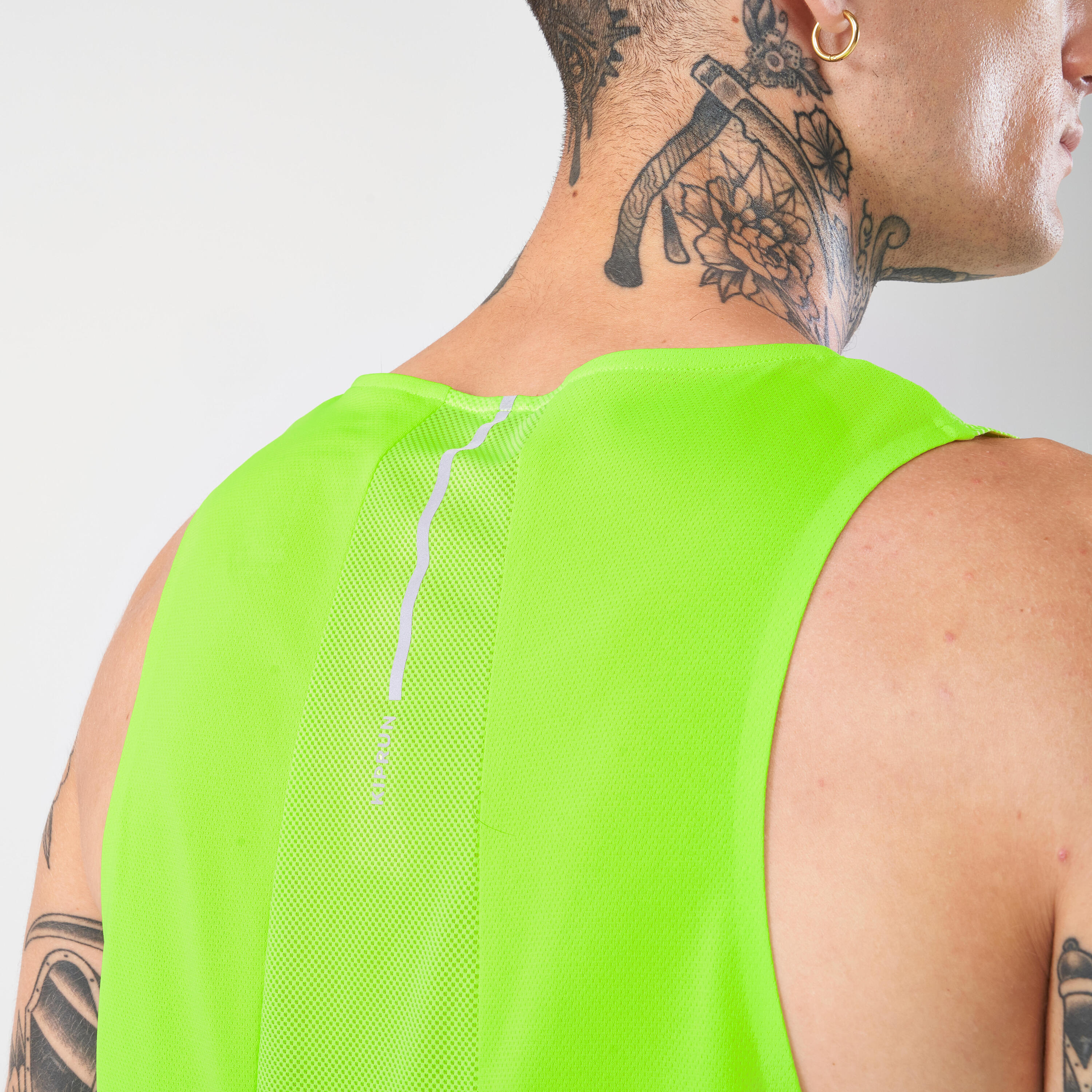 M Running Tank Top Light - KIPRUN Run Acid Yellow 6/8
