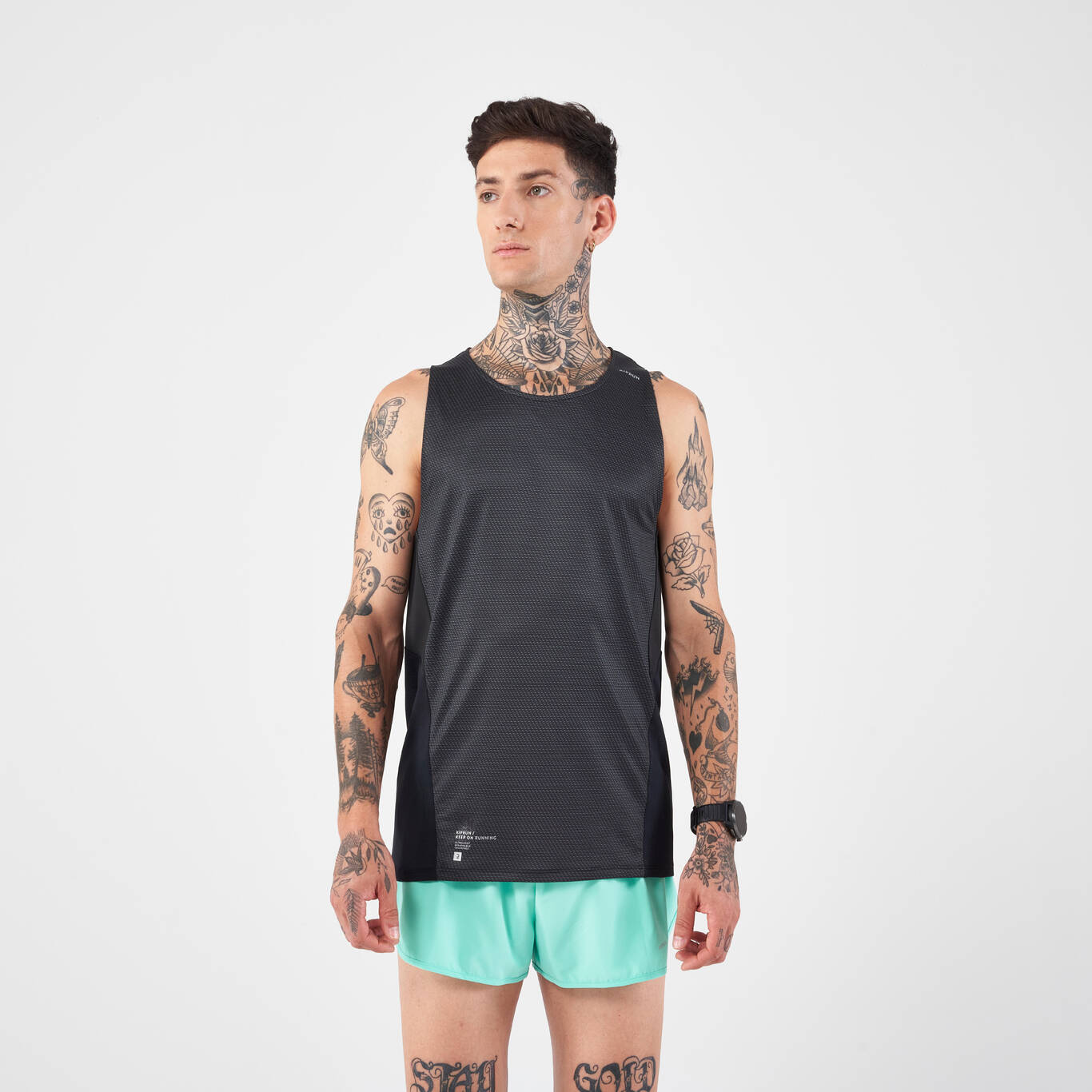 Men's KIPRUN Run Light Running Tank Top - Black